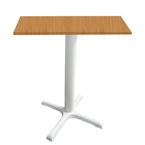 Mesa ô Ferro Branco 74 Cm (alt) Base Em X Tampo Mdp Quadrado Samba 80 Cm (larg) X 2,50 Cm (alt)