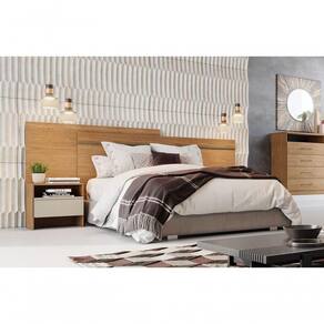 Cabeceira Para Cama Box Casal Com 2 Mesas De Cabeceira - -cumaru Off White - Móveis Horizonte