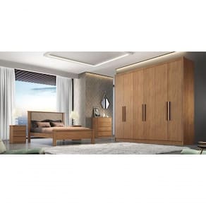 Guarda Roupa Casal 100% Mdf 6 Portas 6 Gavetas - Rizon -cumaru - Móveis Horizonte