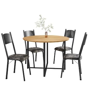 Conjunto De Mesa Sala De Jantar 4 Cadeiras Tampo Redondo 1m