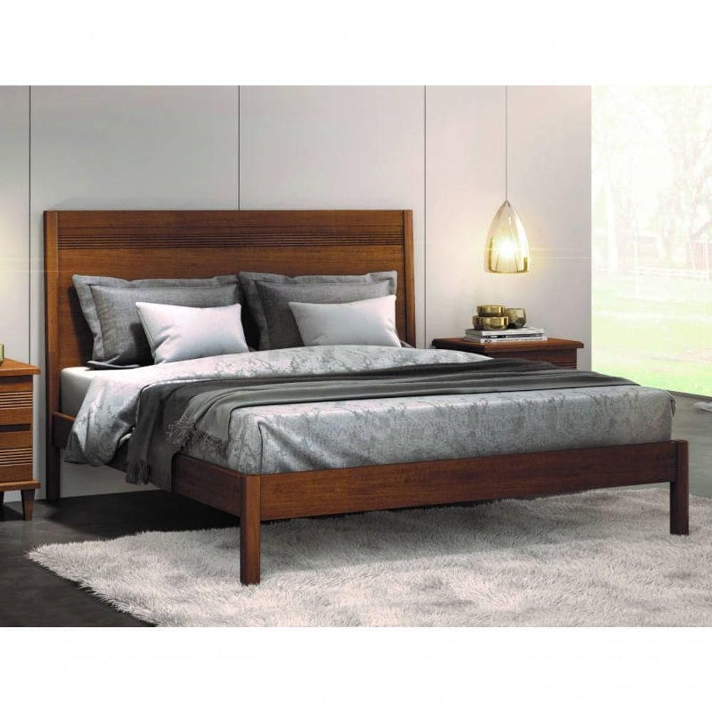 Cama Casal Madeira Maciça 1,60m - Lisboa - Móveis Montanhês
