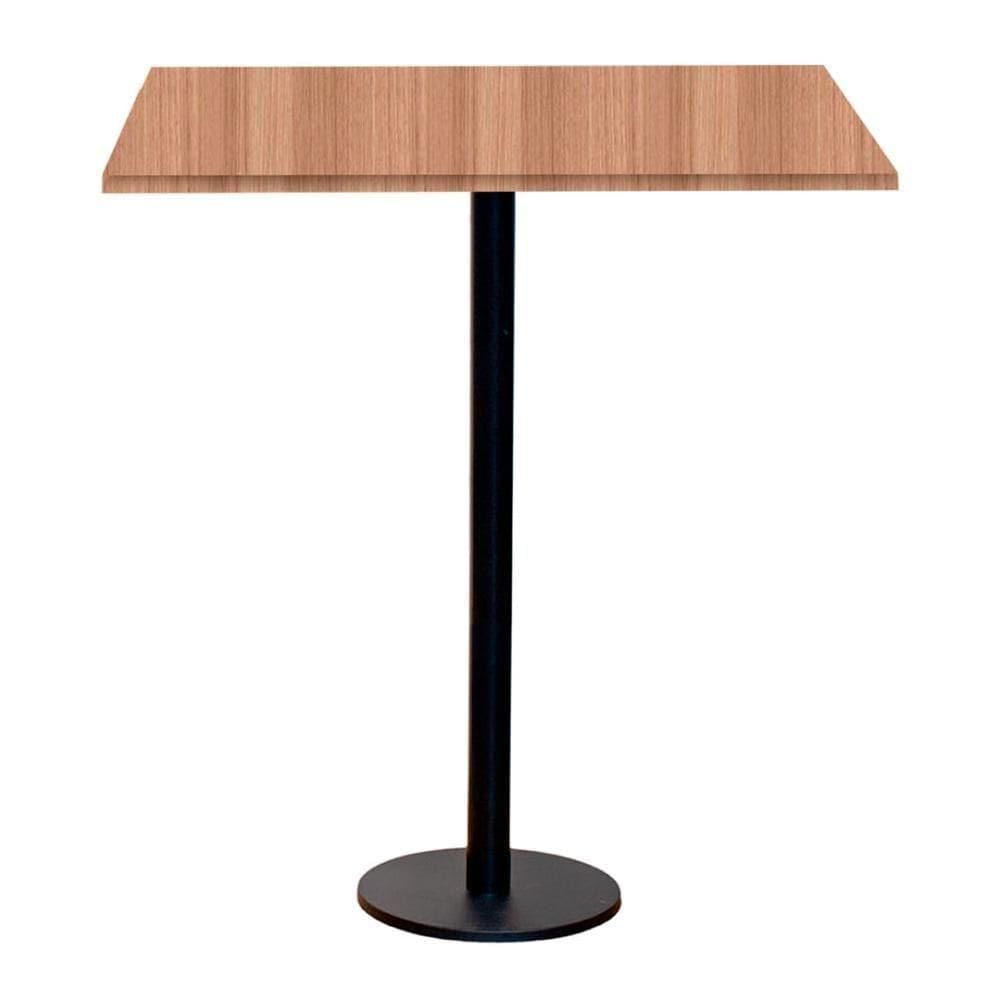 Mesa Pisa Beta Bistrô Fratini 107,50cm (a) Disco Redondo Preto Tampo Mdp Quadrado Noce Nat 70cm (l