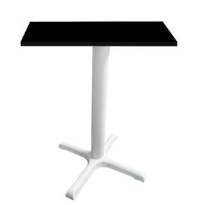 Mesa ô Ferro Branco 74 Cm (alt) Base Em X Tampo Mdp Quadrado Preto 80 Cm (larg) X 2,50 Cm (alt)