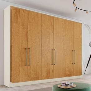 Guarda Roupa Casal 6 Portas 6 Gavetas - Argos-off White-peroba - Made Marcs