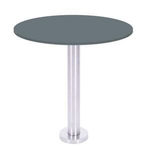 Mesa Beta Fixa Inox 71,50 Cm (alt) Disco Redondo Tampo Mdp Redondo 60 Cm (larg) X 2,50 Cm (alt) Grafito
