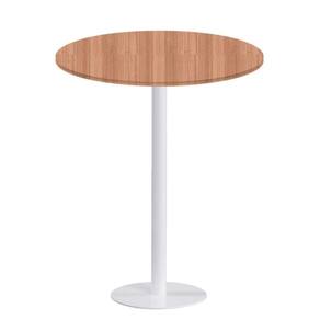 Mesa Pisa Beta Bistrô Fratini 107,50cm (a) Disco Redondo Branco Tampo Mdp Redondo Noce Nat 60cm (l)