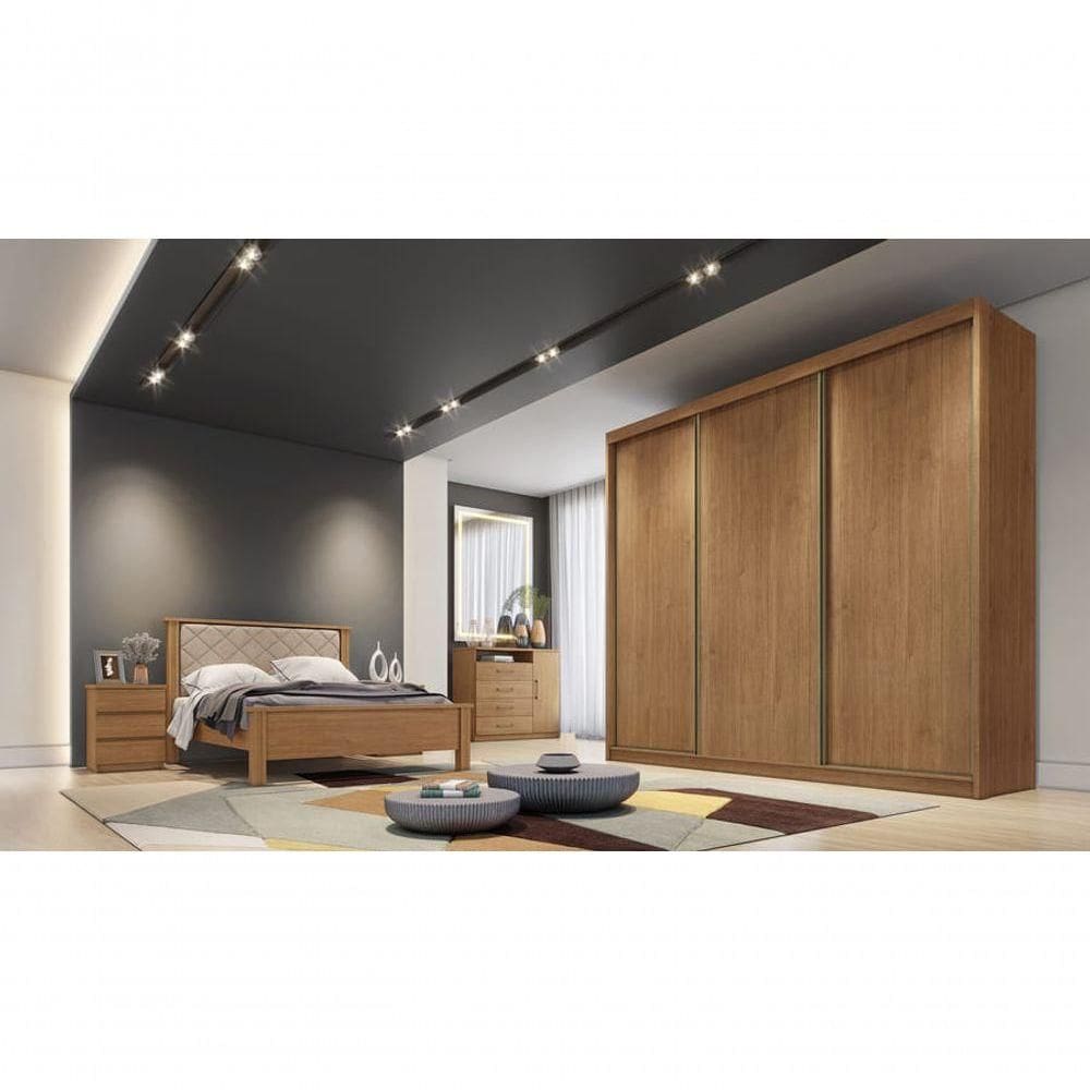 Guarda Roupa Casal 3 Portas 6 Gavetas - Arezzo Plus-cumaru - Móveis Horizonte