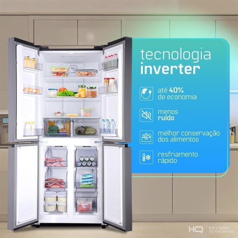 Geladeira Refrigerador HQ Frost Free Inverter | Casas Bahia