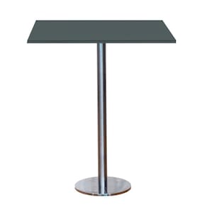 Mesa Pisa Beta Bistrô Fratini 107,50cm (a) Disco Redondo Inox Tampo Mdp Quadrado Grafito 70cm (l)