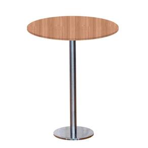 Mesa Pisa Beta Bistrô Fratini 107,50cm (a) Disco Redondo Inox Tampo Mdp Redondo Noce Nat 70cm (l)