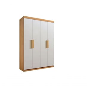 Guarda Roupa Solteiro 4 Portas 3 Gavetas - Colibri-cinamomo-off White - Móveis D`doro