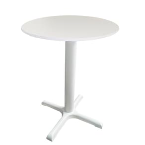 Mesa ô Ferro Branco 74 Cm (alt) Base Em X Tampo Mdp Redondo Branco 60 Cm (larg) X 2,50 Cm (alt)