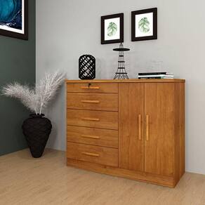 Cômoda Para Quarto 2 Portas 5 Gavetas - Istambul-cinamomo - Tcil Móveis