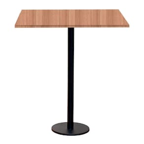 Mesa Pisa Beta Bistrô Fratini 107,50cm (a) Disco Redondo Preto Tampo Mdp Quadrado Noce Nat 60cm (l)
