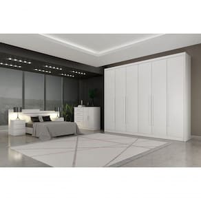 Guarda Roupa Casal 6 Portas 6 Gavetas - Orfeus-branco - Móveis Horizonte