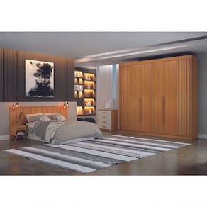 Guarda Roupa Casal 6 Portas 6 Gavetas - São Carlos-cinamomo - Leifer Móveis