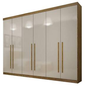 Guarda Roupa Casal 6 Portas 4 Gavetas - Uberaba-frejó-off White - Star Móveis