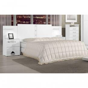 Cabeceira Casal Com Mesa De Cabeceira - Rubi-branco - Móveis D`doro