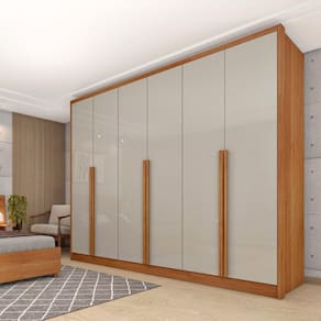 Guarda Roupa Casal 6 Portas 6 Gavetas - Realeza-cinamomo-off White - Tcil Móveis