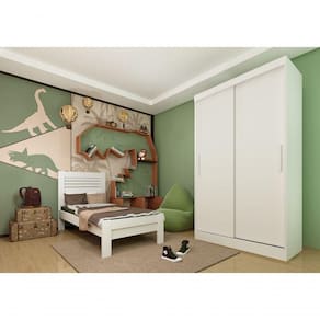 Guarda Roupa Solteiro 2 Portas 2 Gavetas - Firenze-neve - Tcil Móveis
