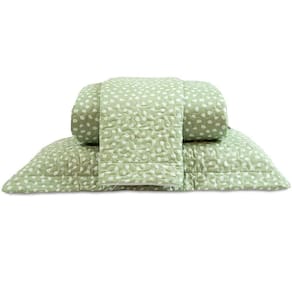 Cobre Leito Queen Bouti Basic Estampado 180 Fios 3 Peças - Poa Verde Cha