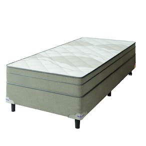 Cama Box Solteiro Molas Ensacadas 88x188x77cm Florida Bege Portobel - Suporta Até 120 Kg Por Pessoa