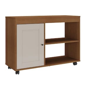 Rack Para Tvs 42` Com 4 Rodízios Guaraci Cinamomo Off White