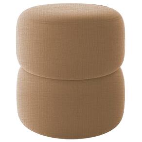 Puff Redondo Decorativo 49x43 Cm Paris Linho Milani Store Bege