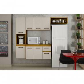 Cozinha Suspensa 8 Portas 1 Gaveta - Brisa-cinamomo-off White - Chf Móveis