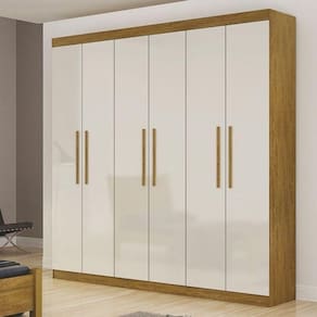 Guarda Roupa Casal 6 Portas 4 Gavetas - Belém-frejó-off White - Star Móveis