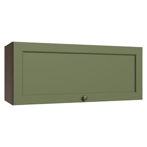 Armário Aéreo 80 Cm 1 Porta Basculante Rustic/verde Vik Madesa Rustic/verde