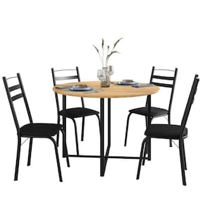 Conjunto Mesa Sala De Jantar- 4 Cadeiras Tampo Redondo