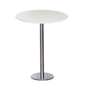 Mesa Pisa Beta Bistrô Fratini 107,50cm (a) Disco Redondo Inox Tampo Mdp Redondo Branco 60cm (l)