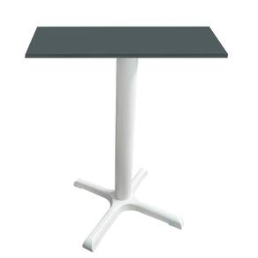 Mesa ô Ferro Branco 74 Cm (alt) Base Em X Tampo Mdp Quadrado Grafito 70 Cm (larg) X 2,50cm (alt)