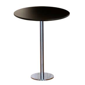 Mesa Pisa Beta Bistrô Fratini 107,50cm (a) Disco Redondo Inox Tampo Mdp Redondo Preto 60cm (l)