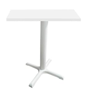 Mesa ô Ferro Branco 74 Cm (alt) Base Em X Tampo Mdp Quadrado Branco 70 Cm (larg) X 2,50 Cm (alt)