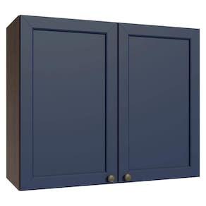Armário Aéreo 80 Cm 2 Portas Rustic/azul Vik Madesa Rustic/azul