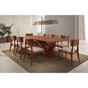 Sala De Jantar Madeira Maciça 8 Cadeiras 2,20x1,10m - Aurora - Espresso Móveis