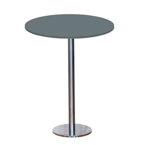Mesa Pisa Beta Bistrô Fratini 107,50cm (a) Disco Redondo Inox Tampo Mdp Redondo Grafito 60cm (l)
