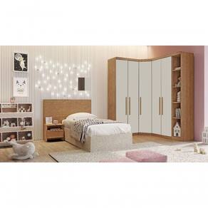 Modulado Completo De Canto Solteiro 5 Portas 6 Gavetas - Linea-cumaru-fendi - Móveis Horizonte