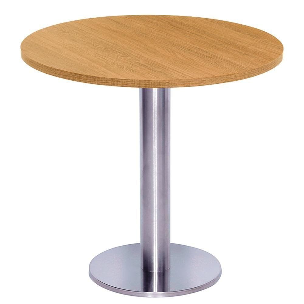 Mesa Beta Big Inox 75 Cm (alt) Disco Redondo Tampo Mdp Redondo 60 Cm (larg) X 2,50 Cm (alt) Samba