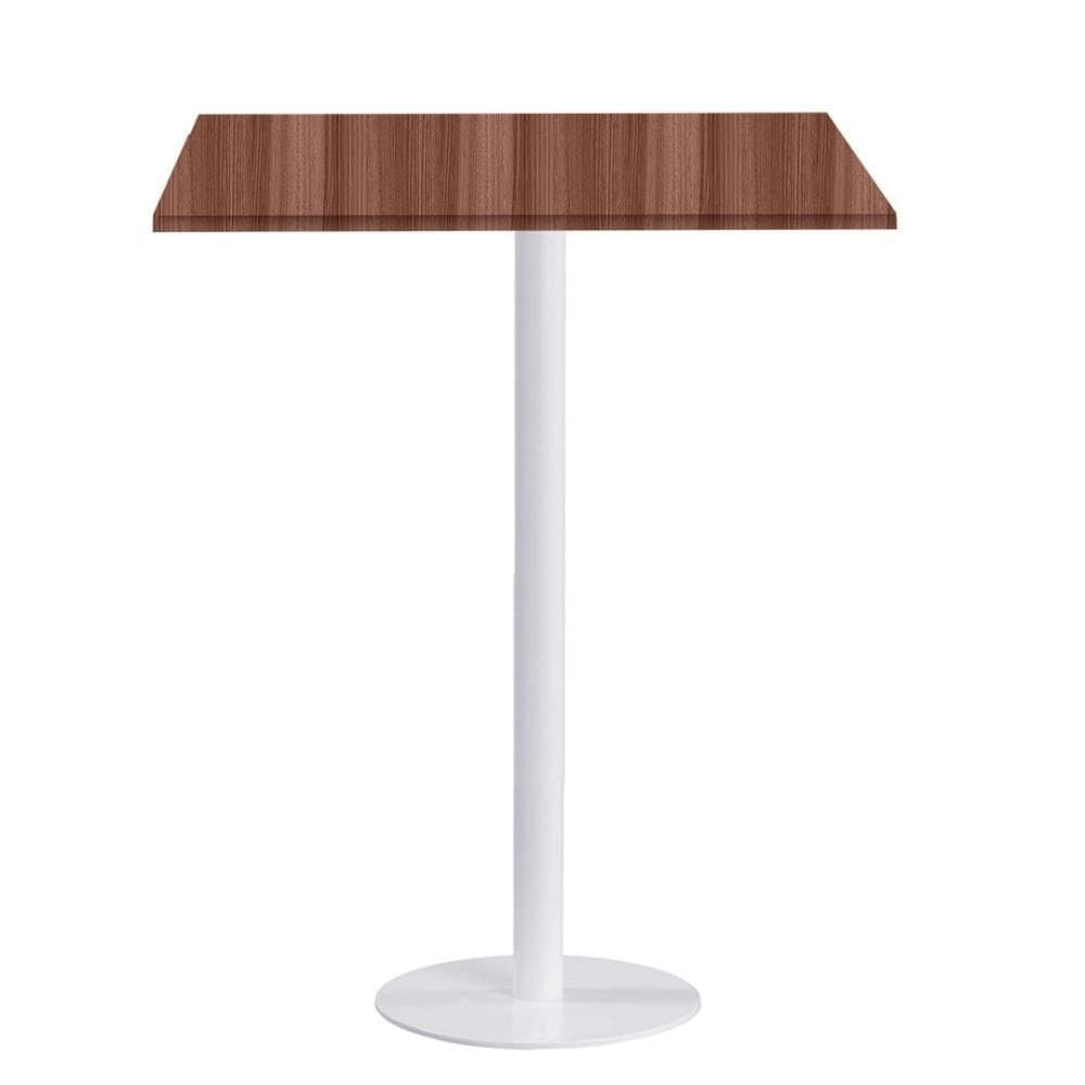 Mesa Pisa Beta Bistrô Fratini 107,50cm (a) Disco Redondo Branco Tampo Mdp Quadrado Walnut 60cm (l)