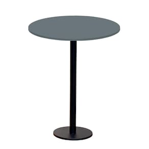Mesa Pisa Beta Bistrô Fratini 107,50cm (a) Disco Redondo Preto Tampo Mdp Redondo Grafito 70cm (l)