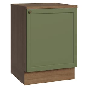 Balcão De Cozinha 60 Cm 1 Porta Rustic/verde Vik Madesa Rustic/verde