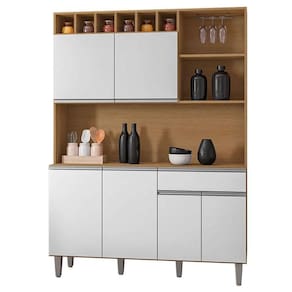 Armário Para Cozinha Kit Alice Amêndoa Branco - Ajl