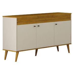 Buffet Para Sala De Jantar Jade 3 Portas Off White Freijó - Leifer Móveis