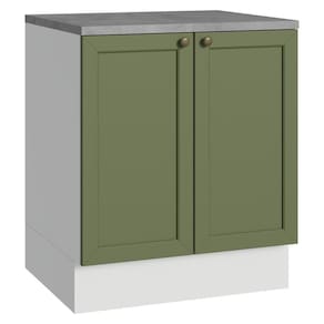 Balcão De Cozinha 70 Cm 2 Portas Branco/verde Vik Madesa Branco/verde