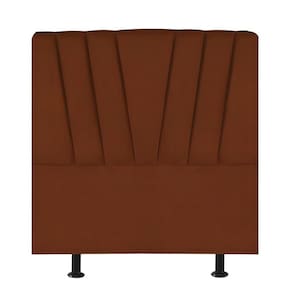 Cabeceira Estofada Cama Box Solteiro 100 Cm Louise Veludo Terracota