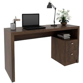 Mesa Para Escritório Escrivaninha 2 Gavetas Rústico