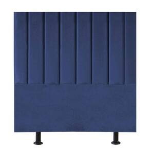 Cabeceira Estofada Cama Box Solteiro 100 Cm Louise Veludo Azul Marinho